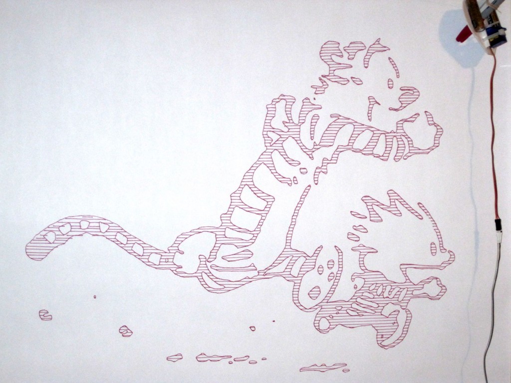 PlotterBot drawn Calvin & Hobbes